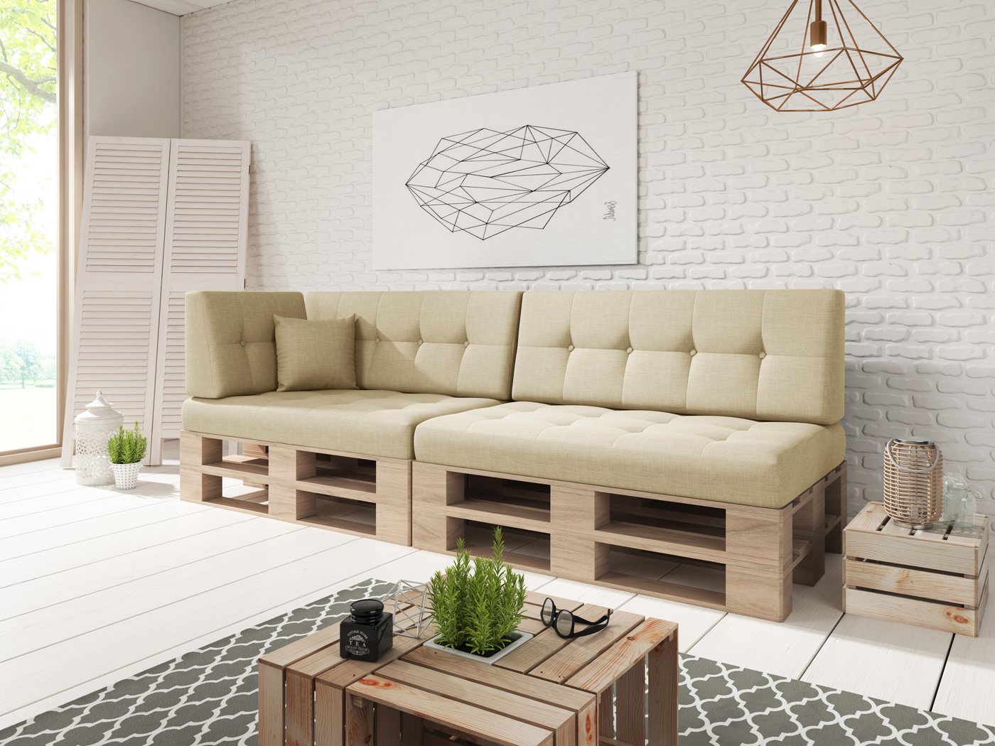 sunnypillow Palettenkissen Palettenkissen VERONA 6er Set, palettenmöbel palettencouch polsterauflage 120 x 80 sunnypillow Palettenkissen Palettenkissen VERONA 6er Set, palettenmöbel palettencouch polsterauflage 120 x 80 von sunnypillow