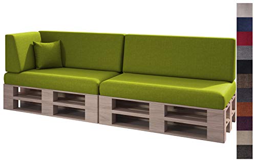 sunnypillow Palettenkissen mit abnehmbarem Bezug Kaltschaum Palettenauflage Palettenpolster Palettensofa Sitzkissen Rückenlehne Indoor Outdoor 6er Set 120 x 80 Grün sunnypillow Palettenkissen mit abnehmbarem Bezug Kaltschaum Palettenauflage Palettenpolster Palettensofa Sitzkissen Rückenlehne Indoor Outdoor 6er Set 120 x 80 Grün von sunnypillow