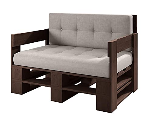 sunnypillow Palettenmöbel Europaletten Indoor und Outdoor Lounge Gartenmöbel Holz Gartenmöbel Set Lounge Möbel Terrasse Balkon Loft Stil Paletten | Palisander Sofa 120 x 80 cm Höhe : 30 cm von sunnypillow