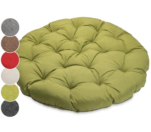 sunnypillow Polster für Papasansessel | rund Durchmesser 120 cm Dicke 15cm | UV - beständig wasserdicht Outdoor/Indoor | Bodenkissen Kissen für Gartenmöbel | Sitzauflage Auflage für Papasan | Grün von sunnypillow