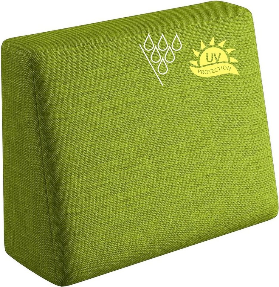 sunnypillow Rückenkissen Palettenkissen mit abnehmbarem Bezug Seitenkissen 60x40x20/10cm, Grün UV von sunnypillow