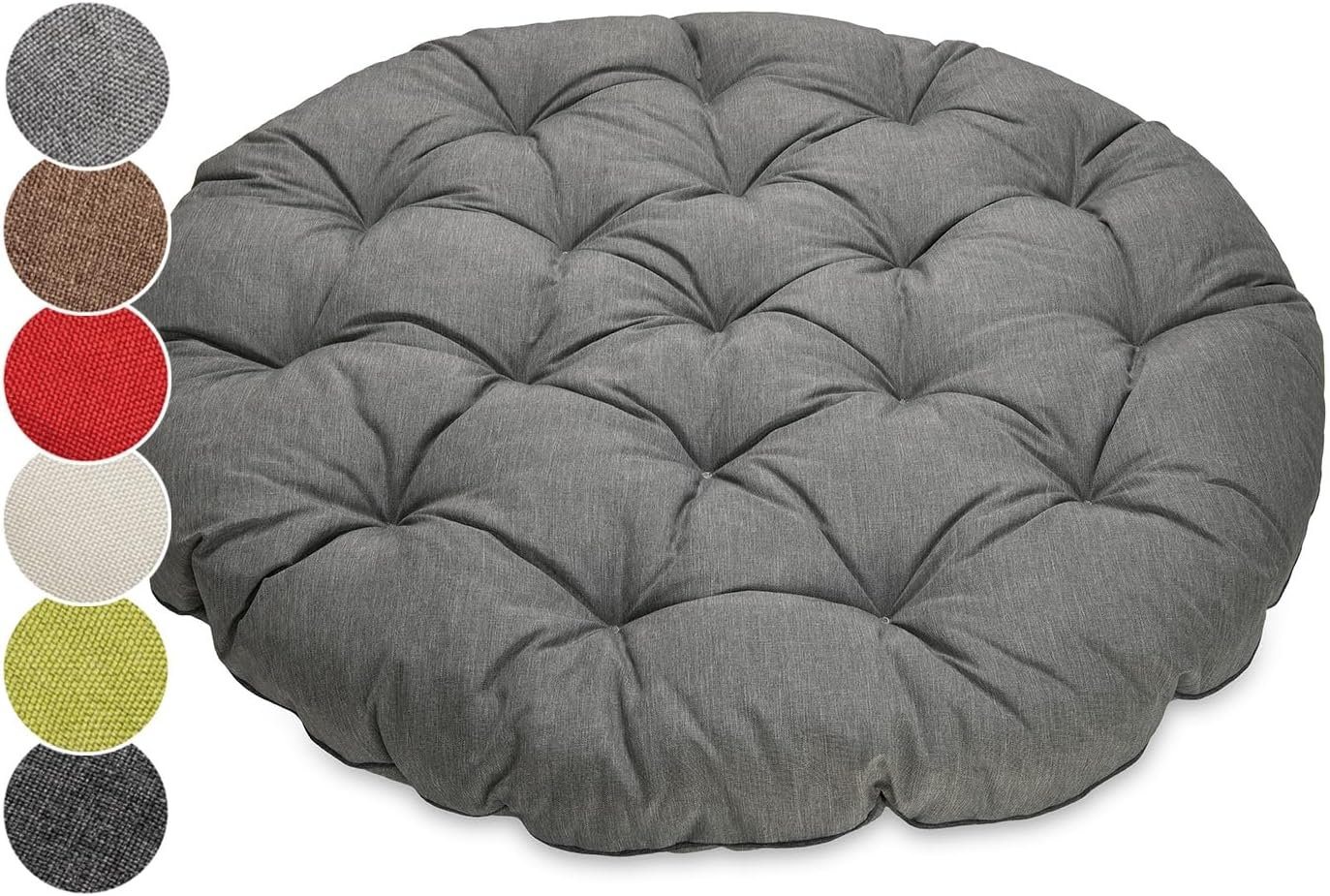 sunnypillow Sesselauflage Polster für Papasansessel, rund Durchmesser 120 cm Dicke 15cm, GRAU von sunnypillow