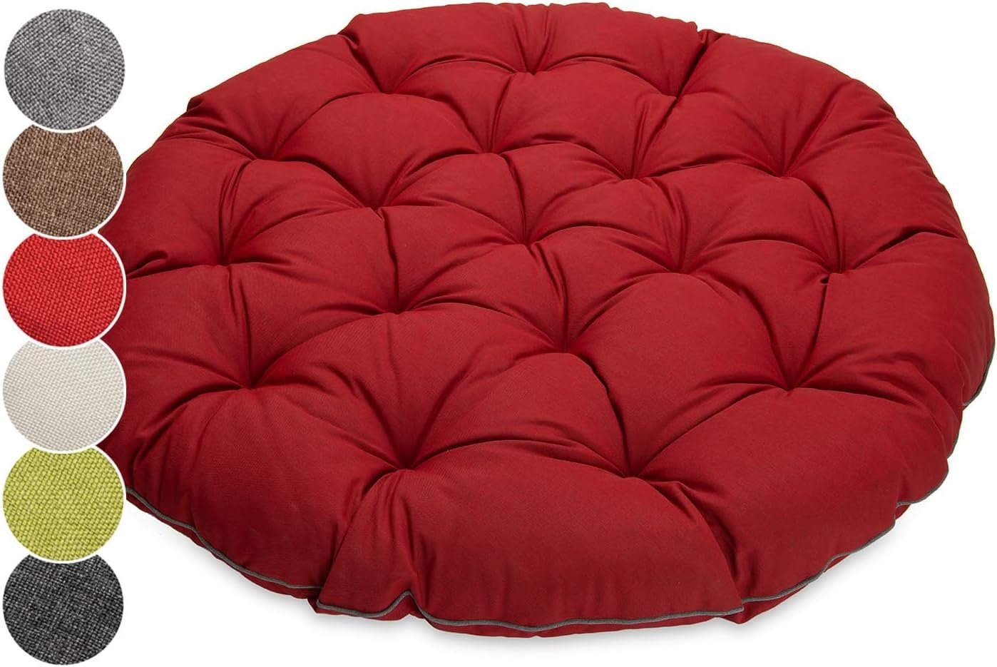 sunnypillow Sesselauflage Polster für Papasansessel, rund Durchmesser 120 cm Dicke 15cm, ROT von sunnypillow