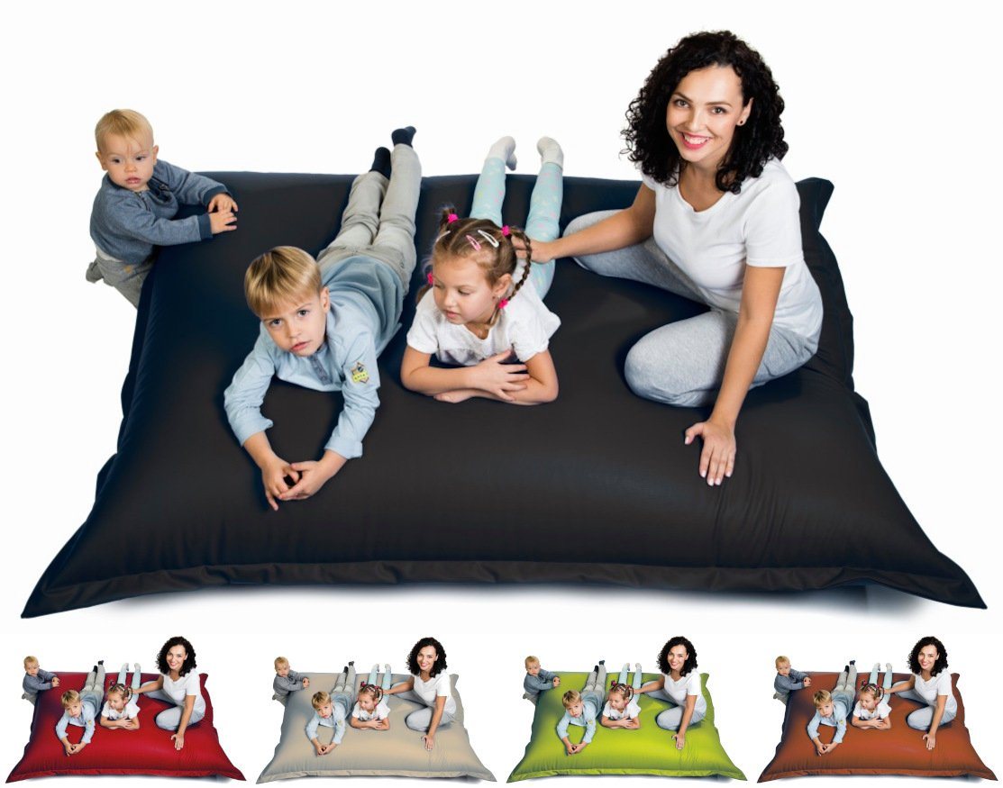 sunnypillow Sitzsack aus Kunstleder Outdoor & Indoor für Kinder & Erwachsene, 180 x 145 cm mit 380L Styropor Füllung von sunnypillow