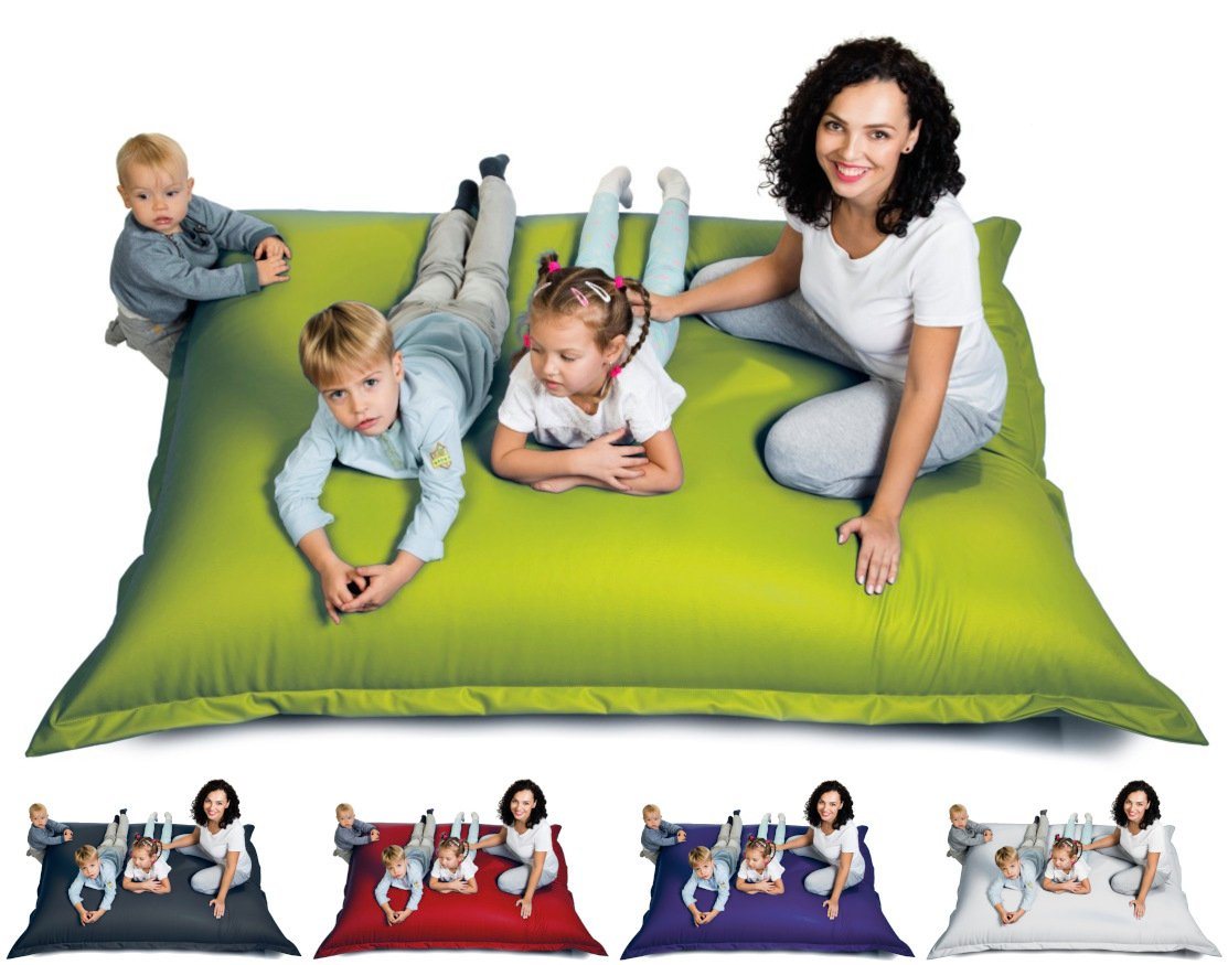 sunnypillow Sitzsack aus Kunstleder Outdoor & Indoor für Kinder & Erwachsene, 180 x 145 cm mit 380L Styropor Füllung von sunnypillow