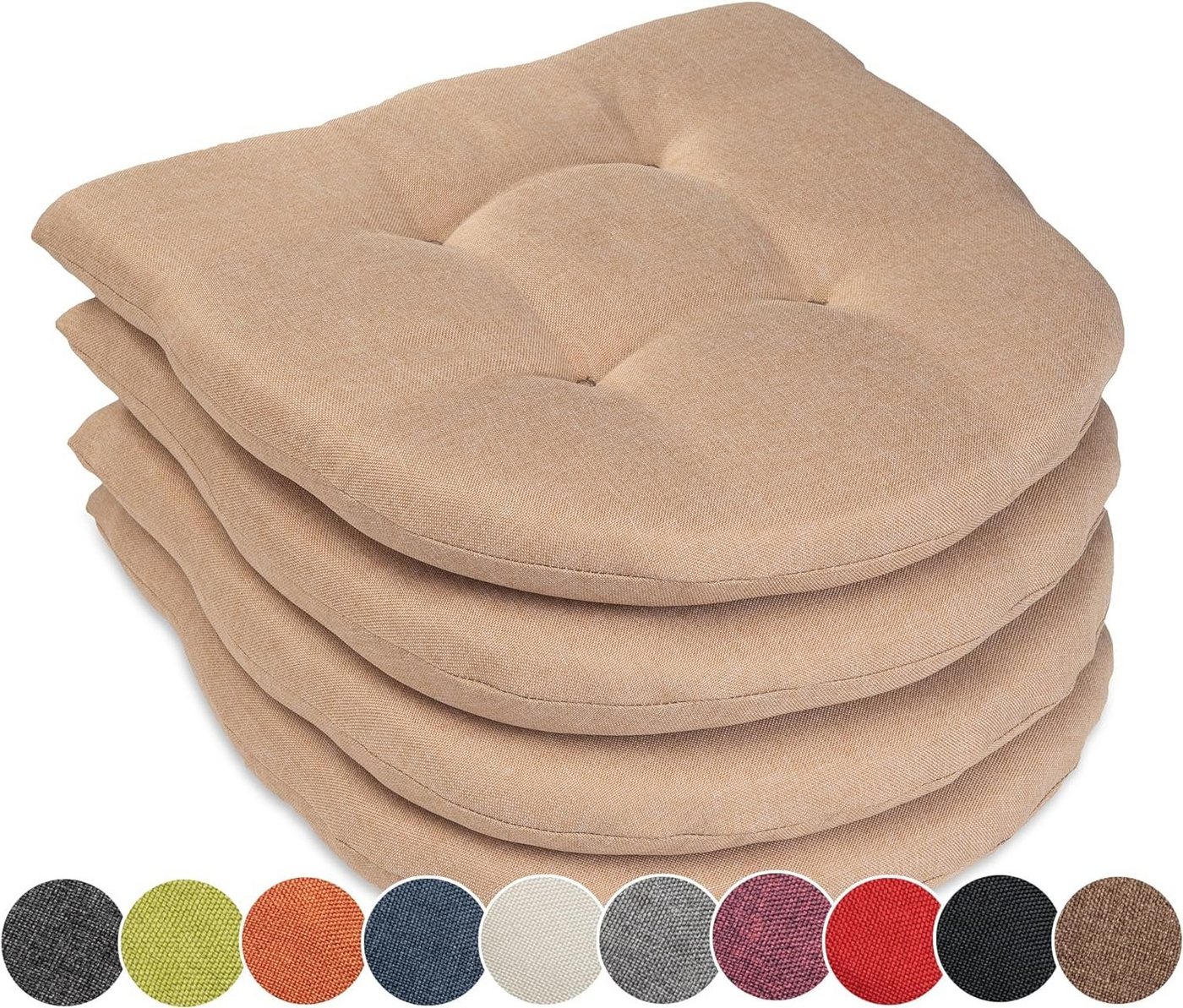 sunnypillow Stuhlkissen 4er Set Auflage 40x40 für Stühle, Bänke in Haus und Garten dick 5cm, Sitzkissen Sitzauflage Stuhlauflage Gartenkissen Esszimmerstuhl von sunnypillow