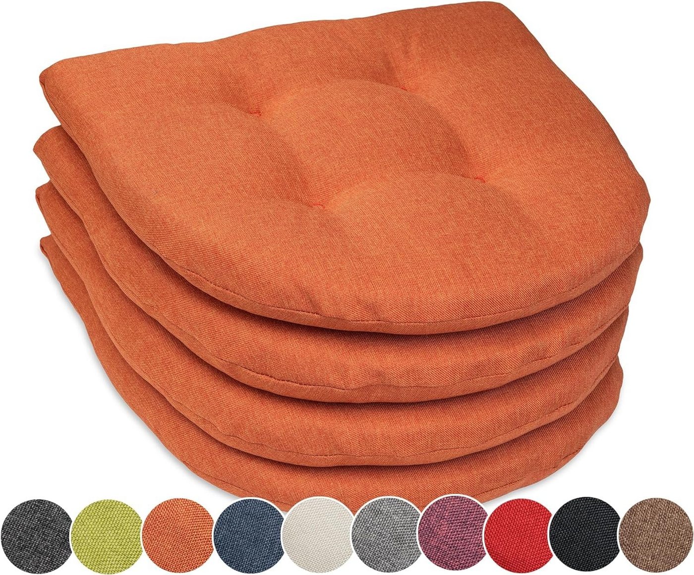 sunnypillow Stuhlkissen 4er Set Auflage 40x40 für Stühle, Bänke in Haus und Garten dick 5cm, Sitzkissen Sitzauflage Stuhlauflage Gartenkissen Esszimmerstuhl von sunnypillow