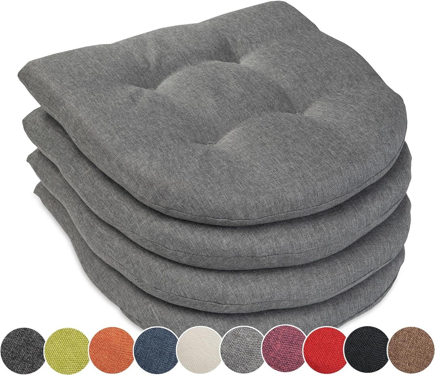 sunnypillow Stuhlkissen 4er Set Auflage 40x40 für Stühle, Bänke in Haus und Garten dick 5cm, Sitzkissen Sitzauflage Stuhlauflage Gartenkissen Esszimmerstuhl von sunnypillow