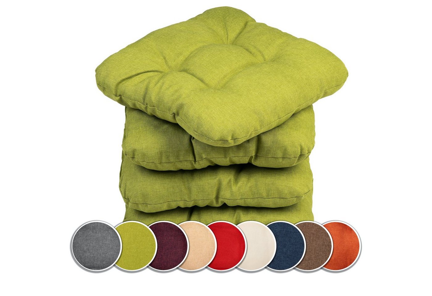 sunnypillow Stuhlkissen 4er Set Stuhlkissen 40x40 cm Bequeme 8cm, Polsterauflage Auflage für Stühle / Bänke sunnypillow Stuhlkissen 4er Set Stuhlkissen 40x40 cm Bequeme 8cm, Polsterauflage Auflage für Stühle / Bänke von sunnypillow