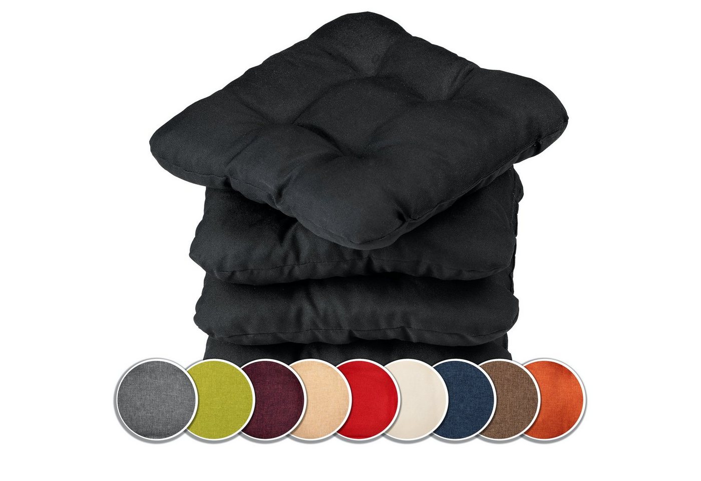 sunnypillow Stuhlkissen 4er Set Stuhlkissen 40x40 cm Bequeme 8cm, Polsterauflage Auflage für Stühle / Bänke sunnypillow Stuhlkissen 4er Set Stuhlkissen 40x40 cm Bequeme 8cm, Polsterauflage Auflage für Stühle / Bänke von sunnypillow