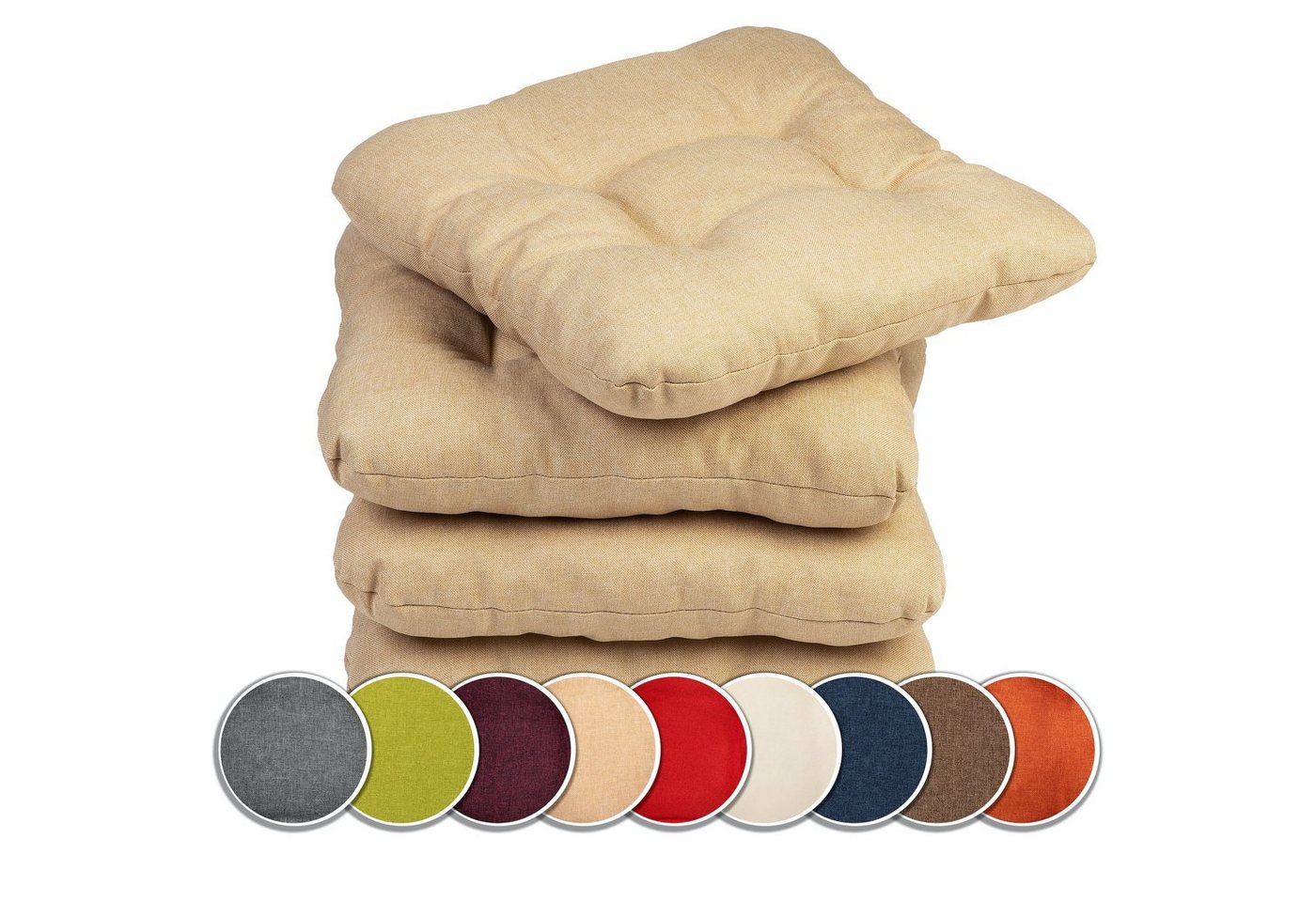 sunnypillow Stuhlkissen 4er Set Stuhlkissen 40x40 cm Bequeme 8cm, Polsterauflage Auflage für Stühle / Bänke sunnypillow Stuhlkissen 4er Set Stuhlkissen 40x40 cm Bequeme 8cm, Polsterauflage Auflage für Stühle / Bänke von sunnypillow