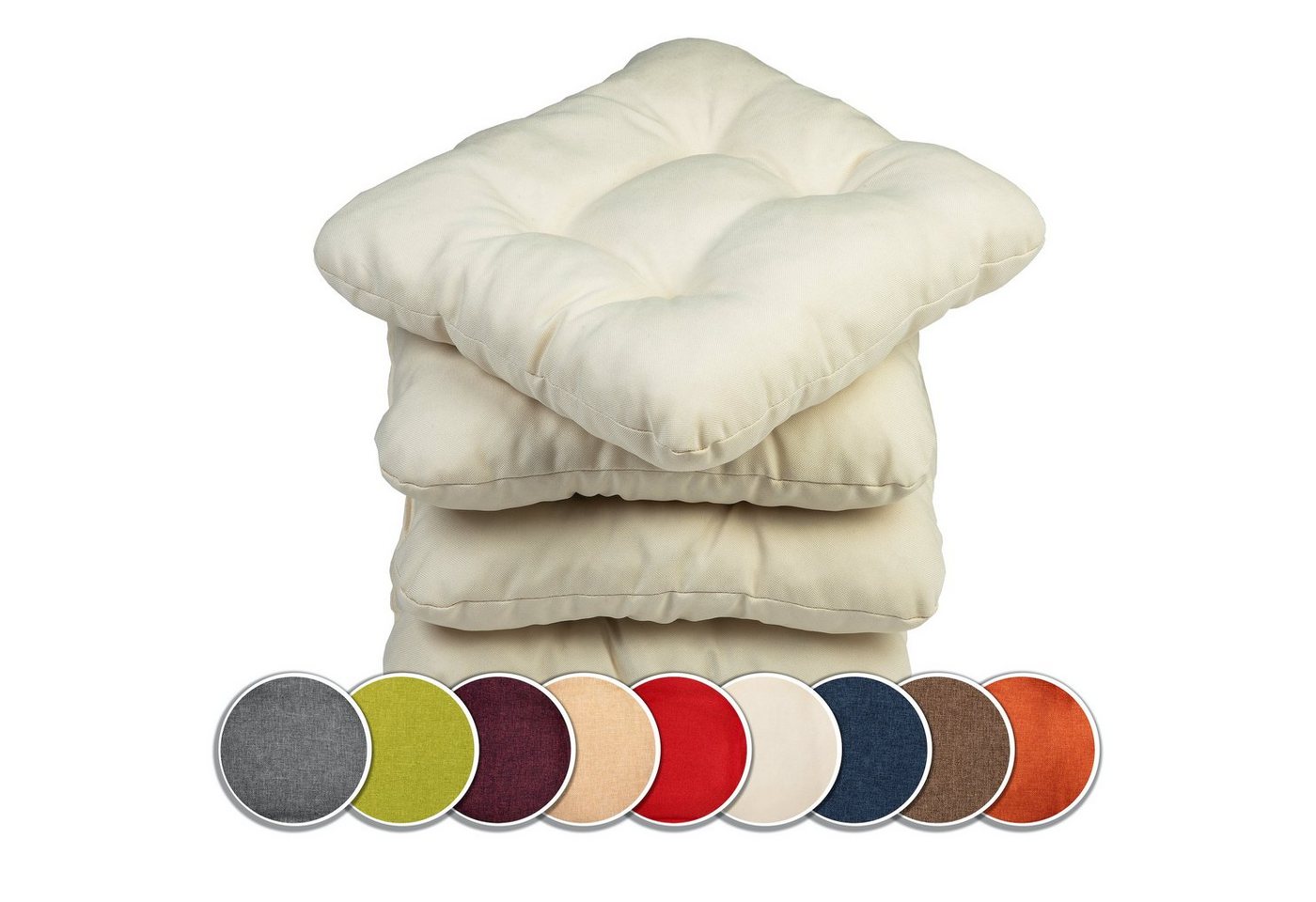 sunnypillow Stuhlkissen 4er Set Stuhlkissen 40x40 cm Bequeme 8cm, Polsterauflage Auflage für Stühle / Bänke sunnypillow Stuhlkissen 4er Set Stuhlkissen 40x40 cm Bequeme 8cm, Polsterauflage Auflage für Stühle / Bänke von sunnypillow