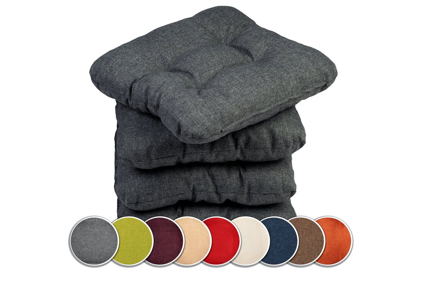 sunnypillow Stuhlkissen 4er Set Stuhlkissen 40x40 cm Bequeme 8cm, Polsterauflage Auflage für Stühle / Bänke sunnypillow Stuhlkissen 4er Set Stuhlkissen 40x40 cm Bequeme 8cm, Polsterauflage Auflage für Stühle / Bänke von sunnypillow