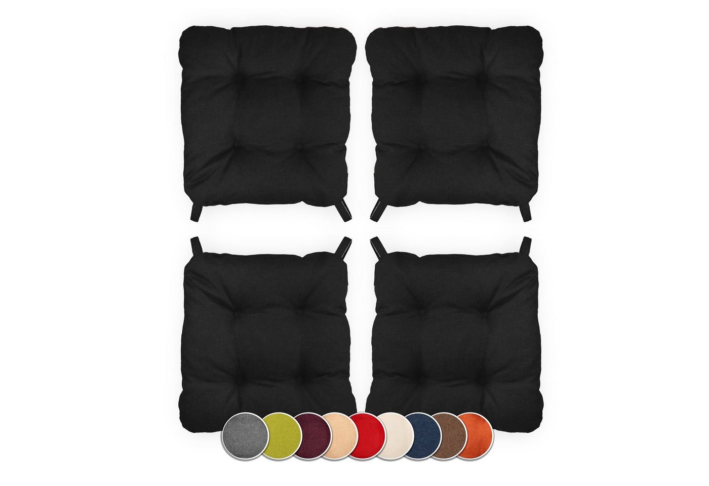 sunnypillow Stuhlkissen 4er Set Stuhlkissen mit Klettverschluss Maße: 40/35x40x8cm, Polsterauflage Auflage für Stühle / Bänke sunnypillow Stuhlkissen 4er Set Stuhlkissen mit Klettverschluss Maße: 40/35x40x8cm, Polsterauflage Auflage für Stühle / Bänke von sunnypillow