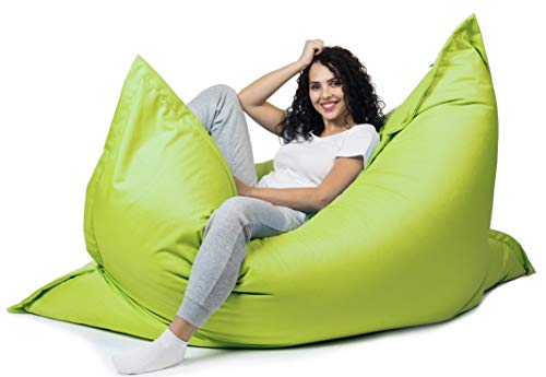 sunnypillow XL Sitzsack, Riesensitzsack Outdoor & Indoor 100 x 150 cm mit 140L Styropor Füllung Sessel für Kinder & Erwachsene Sitzkissen Sofa Beanbag viele Farben und Größen zur Auswahl Grün von sunnypillow