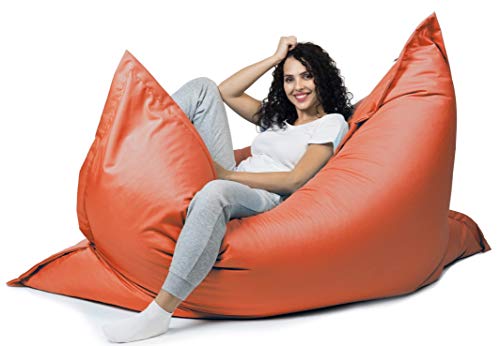 sunnypillow XL Sitzsack, Riesensitzsack Outdoor & Indoor 100 x 150 cm mit 140L Styropor Füllung Sessel für Kinder & Erwachsene Sitzkissen Sofa Beanbag viele Farben und Größen zur Auswahl Orange von sunnypillow