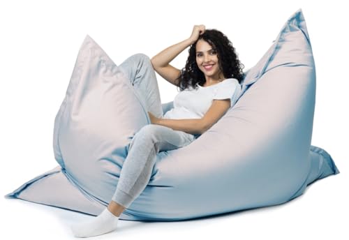 sunnypillow XL Sitzsack, Riesensitzsack Outdoor & Indoor 100 x 150 cm mit 140L Styropor Füllung Sessel für Kinder & Erwachsene Sitzkissen Sofa Beanbag viele Farben und Größen zur Auswahl Weiss von sunnypillow