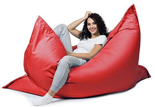 sunnypillow XL Sitzsack, Riesensitzsack Outdoor & Indoor 100 x 150 cm mit 140L Styropor Füllung Sessel für Kinder & Erwachsene Sitzkissen Sofa Beanbag viele Farben und Größen zur Auswahl Rot von sunnypillow