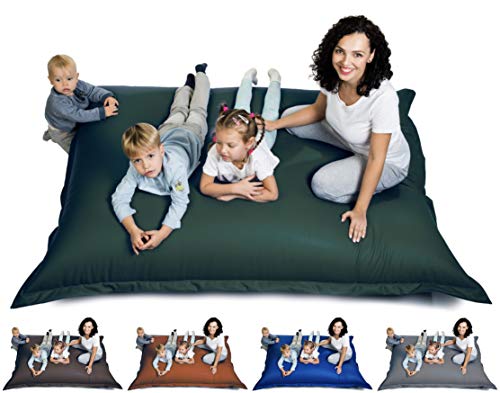 sunnypillow XL Sitzsack, Sitzkissen aus Kunstleder Outdoor & Indoor 100 x 150 cm mit 140L Styropor Füllung Sessel für Kinder & Erwachsene Sofa Beanbag viele Farben und Größen zur Auswahl Dunkelgrün sunnypillow XL Sitzsack, Sitzkissen aus Kunstleder Outdoor & Indoor 100 x 150 cm mit 140L Styropor Füllung Sessel für Kinder & Erwachsene Sofa Beanbag viele Farben und Größen zur Auswahl Dunkelgrün von sunnypillow