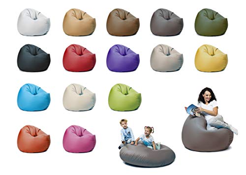 sunnypillow XL Sitzsack mit Styropor Füllung 100 cm Durchmesser 2-in-1 Funktionen zum Sitzen und Liegen Outdoor & Indoor für Kinder & Erwachsene viele Farben und Größen zur Auswahl Anthrazit von sunnypillow