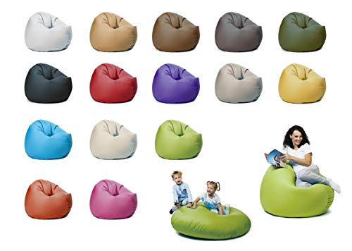 sunnypillow XL Sitzsack mit Styropor Füllung 100 cm Durchmesser 2-in-1 Funktionen zum Sitzen und Liegen Outdoor & Indoor für Kinder & Erwachsene viele Farben und Größen zur Auswahl Grün von sunnypillow