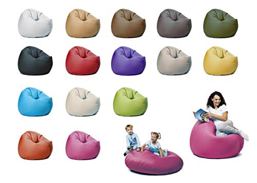 sunnypillow XL Sitzsack mit Styropor Füllung 100 cm Durchmesser 2-in-1 Funktionen zum Sitzen und Liegen Outdoor & Indoor für Kinder & Erwachsene viele Farben und Größen zur Auswahl Rosa von sunnypillow