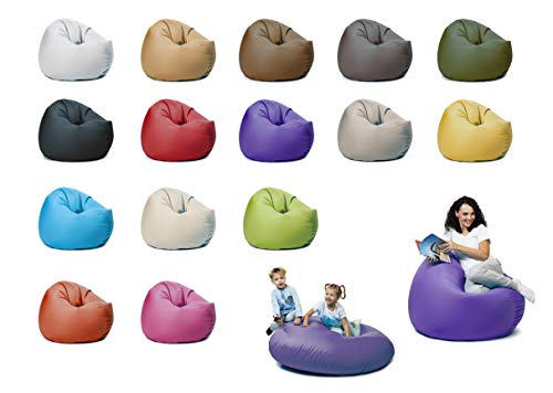 sunnypillow XL Sitzsack mit Styropor Füllung 100 cm Durchmesser 2-in-1 Funktionen zum Sitzen und Liegen Outdoor & Indoor für Kinder & Erwachsene viele Farben und Größen zur Auswahl Violett von sunnypillow