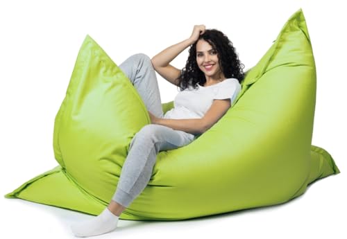 sunnypillow XXL Sitzsack, Riesensitzsack Outdoor & Indoor 180 x 145 cm mit 380L Styropor Füllung Sessel für Kinder & Erwachsene Sitzkissen Sofa Beanbag viele Farben und Größen zur Auswahl Grün von sunnypillow