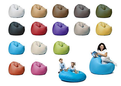 sunnypillow XXL Sitzsack mit Styropor Füllung 125 cm Durchmesser 2-in-1 Funktionen zum Sitzen und Liegen Outdoor & Indoor für Kinder & Erwachsene viele Farben und Größen zur Auswahl Blau von sunnypillow