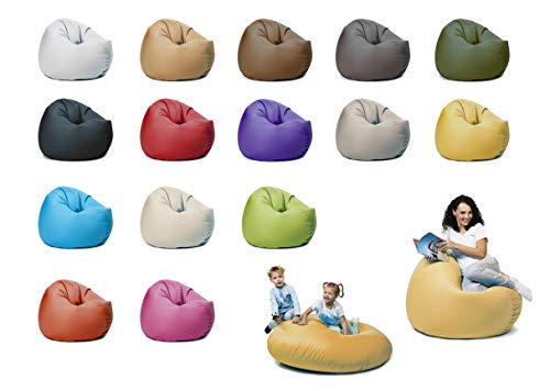 sunnypillow XXL Sitzsack mit Styropor Füllung 125 cm Durchmesser 2-in-1 Funktionen zum Sitzen und Liegen Outdoor & Indoor für Kinder & Erwachsene viele Farben und Größen zur Auswahl Gelb von sunnypillow