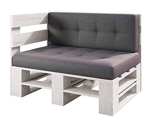 sunnypillow Palettenmöbel Europaletten Indoor und Outdoor Lounge Gartenmöbel Holz Gartenmöbel Set Lounge Möbel Terrasse Balkon Loft Stil Paletten | Weiß Eckbank 120 x 80 cm Höhe : 30 cm sunnypillow Palettenmöbel Europaletten Indoor und Outdoor Lounge Gartenmöbel Holz Gartenmöbel Set Lounge Möbel Terrasse Balkon Loft Stil Paletten | Weiß Eckbank 120 x 80 cm Höhe : 30 cm von sunnypillow