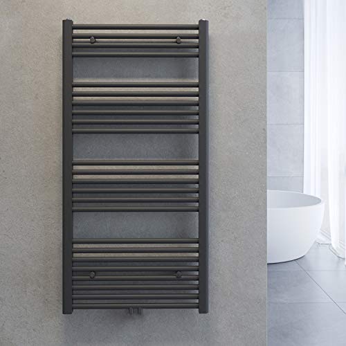 SONNI Handtuchheizkörper Handtuchtrockner 60 x 120cm Heizkörper Bad Mittelanschluss Handtuchwärmer Badheizkörper Anthrazit Gerade von SONNI