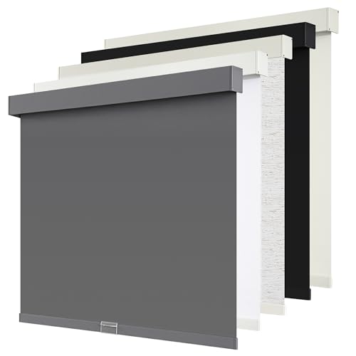 SUNOFF Kabellose 100 % Verdunkelungsrollos für Fenster, Free-Stop, zum Herunterziehen, Raumverdunkelung mit Volant, thermisch isolierter gewebter Stoff, Fenstertürrollos für Zuhause, Büro, Grau, 53,3 SUNOFF Kabellose 100 % Verdunkelungsrollos für Fenster, Free-Stop, zum Herunterziehen, Raumverdunkelung mit Volant, thermisch isolierter gewebter Stoff, Fenstertürrollos für Zuhause, Büro, Grau, 53,3 von sunoff
