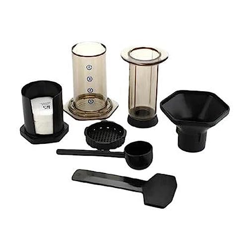 sunree 1 Set Tragbare Kaffeekanne, Handgebrühte French-Press-, Handpresse, Tropffilter, Schwarz, für Büro, Zuhause, Reisen, Camp, Kaffeemaschine von sunree