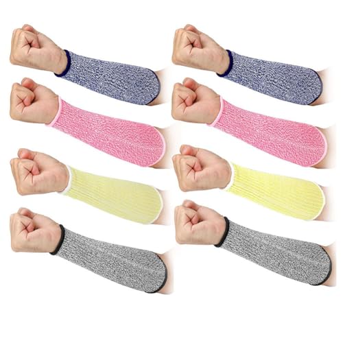 sunree 4 Paar Armschützer für Dünne Haut und Prellungen, Schnittfeste Unterarmmanschette, Level 5 Armverbrennungsschutzmanschette von sunree