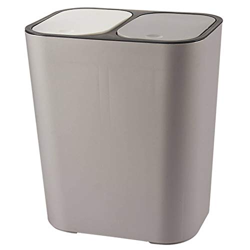 sunroot Abfalleimer Rechteckig Kunststoff-Druckknopf mit FäChern 12 Liter Recycling-Abfalleimer MüLleimer- von sunroot