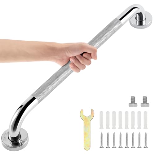 sunzone Badezimmer-Haltegriff, 61 cm, rutschfeste Haltegriffe, Chrom, SUS 304 Edelstahl, Badezimmer-Duschgriffe, Sicherheitshandlauf-Unterstützung, Haltegriffe für ältere Menschen sunzone Badezimmer-Haltegriff, 61 cm, rutschfeste Haltegriffe, Chrom, SUS 304 Edelstahl, Badezimmer-Duschgriffe, Sicherheitshandlauf-Unterstützung, Haltegriffe für ältere Menschen von sunzone