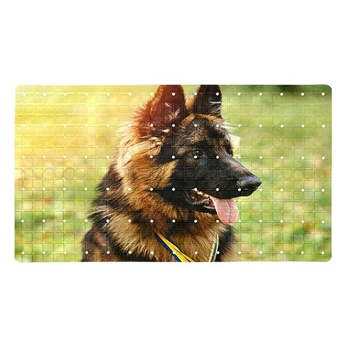 Badewannenmatte rutschfest,Duschmatte,Badematte für Wanne,Hund Deutscher Schäferhund,PVC Badewannenmatten Dekor-Badematten von suojapuku