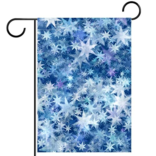 Winter-Schneeflocken-Druck Gartenflagge 12x18 Zoll,Kleine Hofflaggen,doppelseitige vertikale Banner-Außendekoration von suojapuku