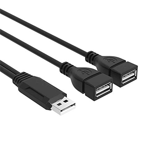 YSJJZRL Superior ZRL® 2 Pack USB 2.0 Verlängerungskabel Stecker auf 2 Buchse Daten-Sync-Ladekabel USB-Splitter für Laptop PC Drucker Festplatte (Y-Kabel-Splitter) von YSJJZRL