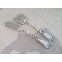 Besteck Zum Servieren Louis Xiv Stil Goldschmied Sfam Vintage Französisch Versilbert 2P Fisch Serviert Set von superstarliner