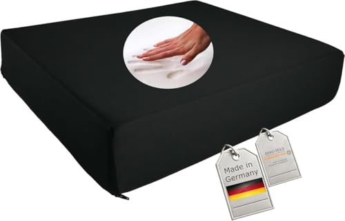 Gel Gelschaum Sitzkissen Anti Dekubitus Sitzpolster 52 x 45 x 10 cm Schwarz Memory Foam Für Rollstuhl Stuhl Auto LKW Bürostuhl Chefsessel Kissen Stützkissen Rücken Gesäß H2 (Schwarz, RG 85 (mittel)) von Supply24 since 2004