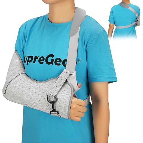 supregear Arm-Bandage Schulter-Immobilisator, Bequeme Medizinische Rotatorenmanschetten-Unterstützung, Armriemen für Schulterverletzungen, Gebrochene & Fractured Knochen, Männer & Frauen, Grau, S von supregear