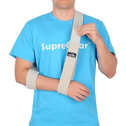 supregear Arm Sling, Verstellbare Schulter Brace Immobilizer Rotator Manschette Leichte Arm Swathe Unterstützung für Schulter Verletzungen, Gebrochene Knochen für Linken Rechten Arm Männer Frauen von supregear