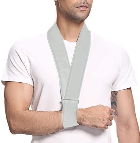 supregear Armschlinge, Leichte Verstellbare Nackenstütze Wegfahrsperre Einfache Armschlinge Atmungsaktive Schulterstütze für Männer und Frauen, Grau von supregear