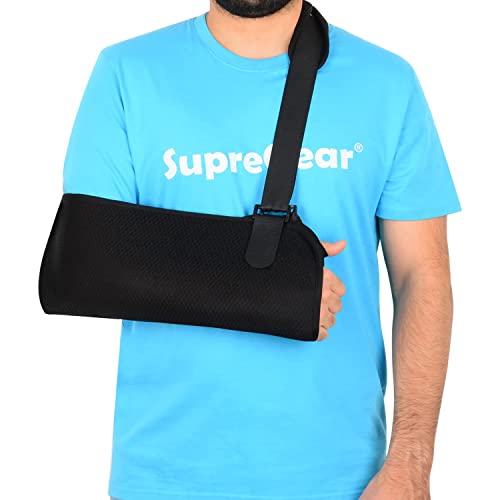 supregear Armschlinge, Leichte Verstellbare Mesh Schulter Wegfahrsperre Rotatorenmanschette Stützbandage Passend für Linke und Recht Arm, Männern Frauen, L von supregear
