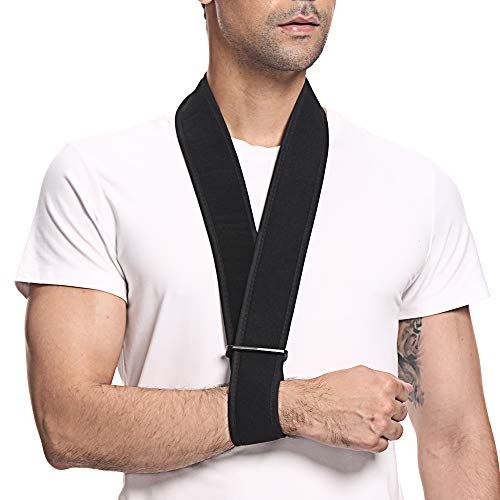 supregear Armschlinge, Leichte Verstellbare Nackenstütze Wegfahrsperre Einfache Atmungsaktive Schulterstütze für Männer und Frauen, Schwarz von supregear
