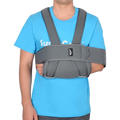 supregear Armschlinge Schulter, Einstellbare Bequeme Schulterschlinge, Atmungsaktive Schulterstütze für Gebrochener Arm, Ellbogen, Handgelenk und Wiederherstellung von Verletzungen, Dunkelgrau von supregear