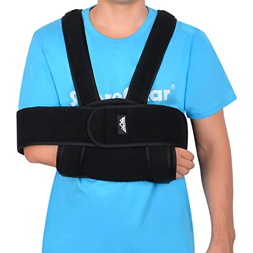 supregear Armschlinge Schulter, Einstellbare Bequeme Schulterschlinge Wegfahrsperre Sling Swathe Atmungsaktive Schulterstütze für verletzten Arm/Hand/Ellbogen, Schwarz von supregear