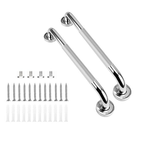 supregear Badezimmer Haltegriff, 2 Pack rutschfest Badezimmer Sicherheit Griff 40 cm 304 Edelstahl Bad Balance Haltegriff für Badewanne Toilette Küche Schlafzimmer, Verdeckte Schraube Wandmontage von supregear